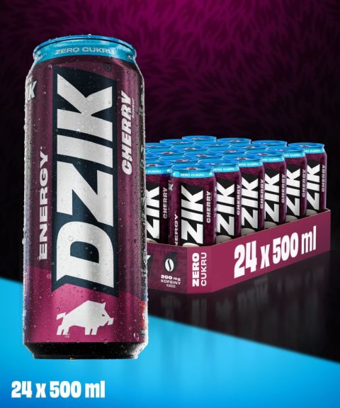 DZIK® ENERGY ZERO KALORII CHERRY 500ml 