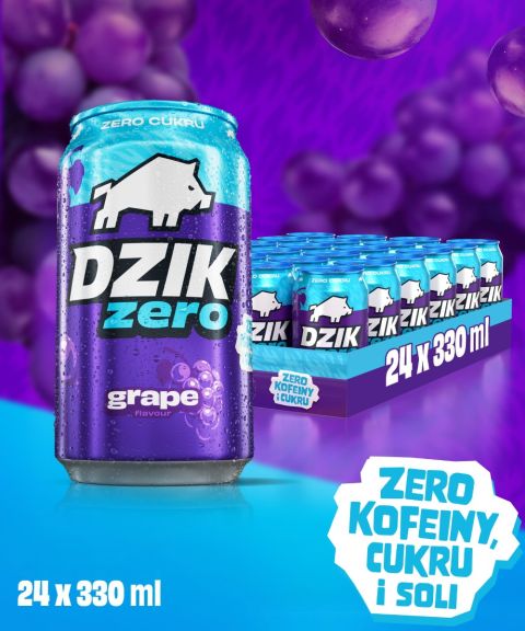 DZIK® BEZKOFEINOWY ZERO KALORII GRAPE 330ml