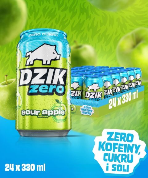 DZIK® BEZKOFEINOWY ZERO KALORII APPLE SOUR 330ml