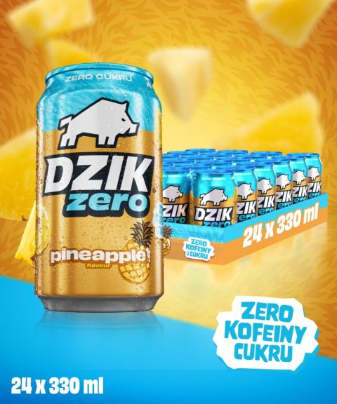 DZIK® BEZKOFEINOWY ZERO KALORII PINEAPPLE 330ml