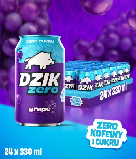 DZIK® BEZKOFEINOWY ZERO KALORII GRAPE 330ml