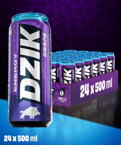 DZIK® ENERGY ZERO KALORII GRAPE 500ml