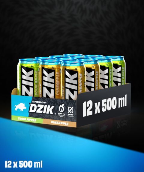 DZIK® ENERGY ZERO KALORII MIX PINEAPPLE-SOUR APPLE 500ml