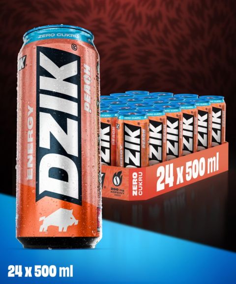 DZIK® ENERGY ZERO KALORII PEACH 500ml 