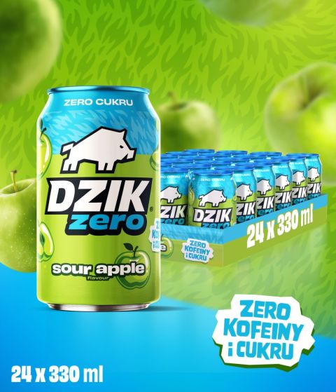 DZIK® BEZKOFEINOWY ZERO KALORII APPLE SOUR 330ml