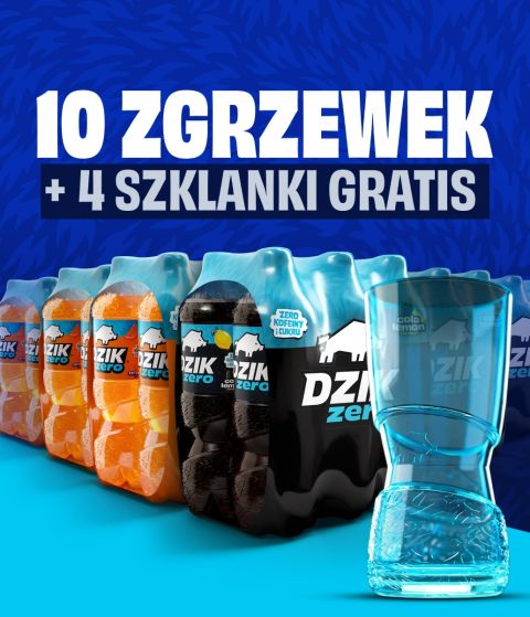 DZIK® ZERO 1,5l Promocja 10+4 Szklanki