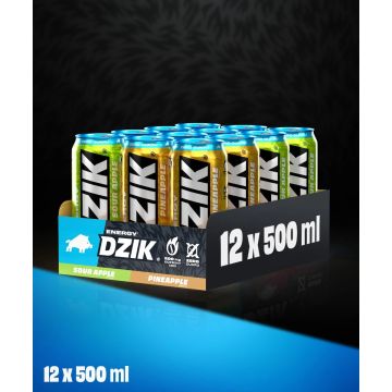 DZIK® ENERGY MIX PINEAPPLE, SOUR APPLE 500ml